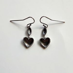 James Avery Retired Beaded Heart dangle earrings